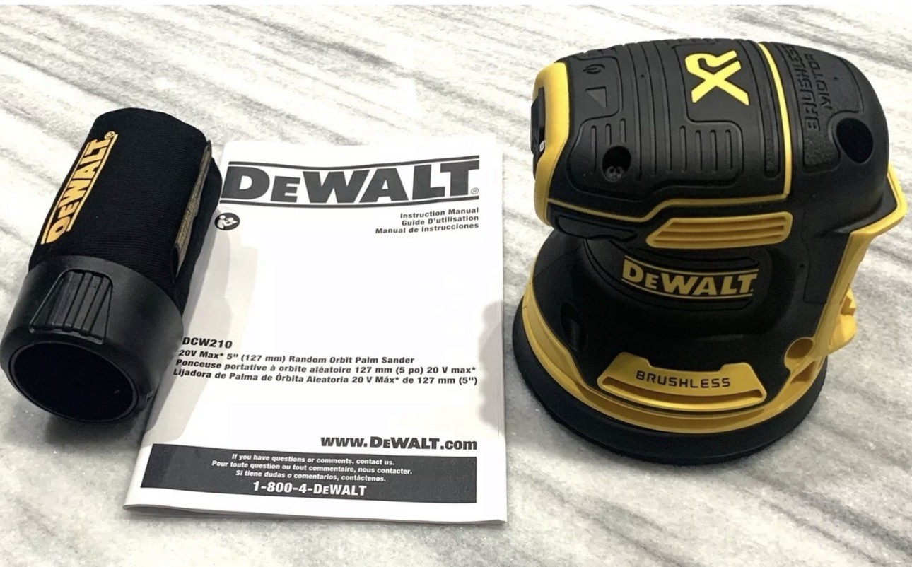 NEW DeWALT DCW210 20V 5&Prime; Brushless Random Orbital Sander Kit 4.0ah Battery