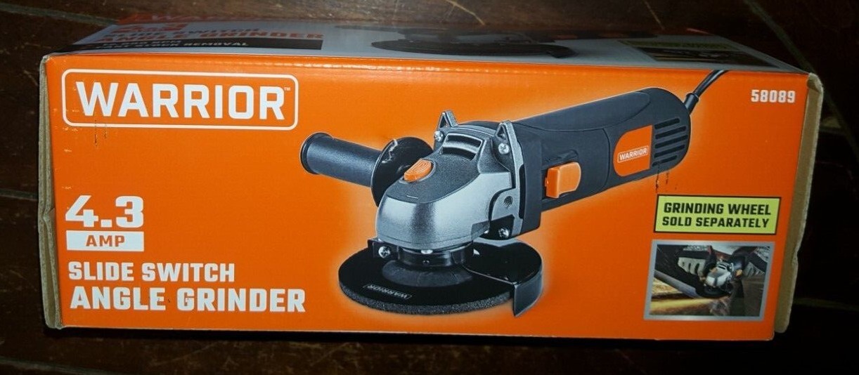 Warrior 4.3 AMP Slide Switch Angle Grinder with 12,000 RPM – Item #58089