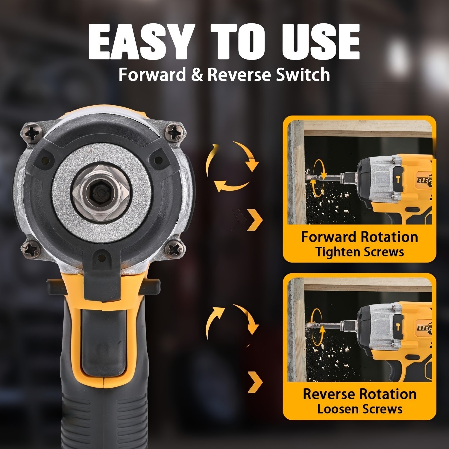 ELECMAPS Power Tools – Impact Wrench Combo Set, 1/2 Inch, Suitable For Various