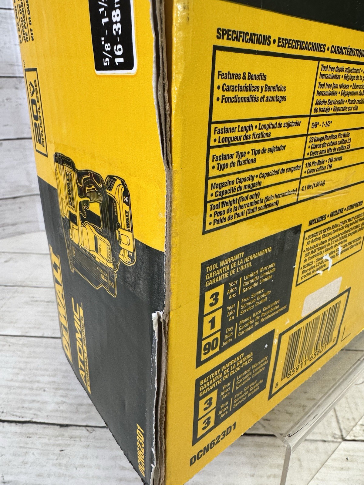 DEWALT ATOMIC Compact Series™ 20V MAX* Brushless Cordless 23 Ga. Pin Nailer