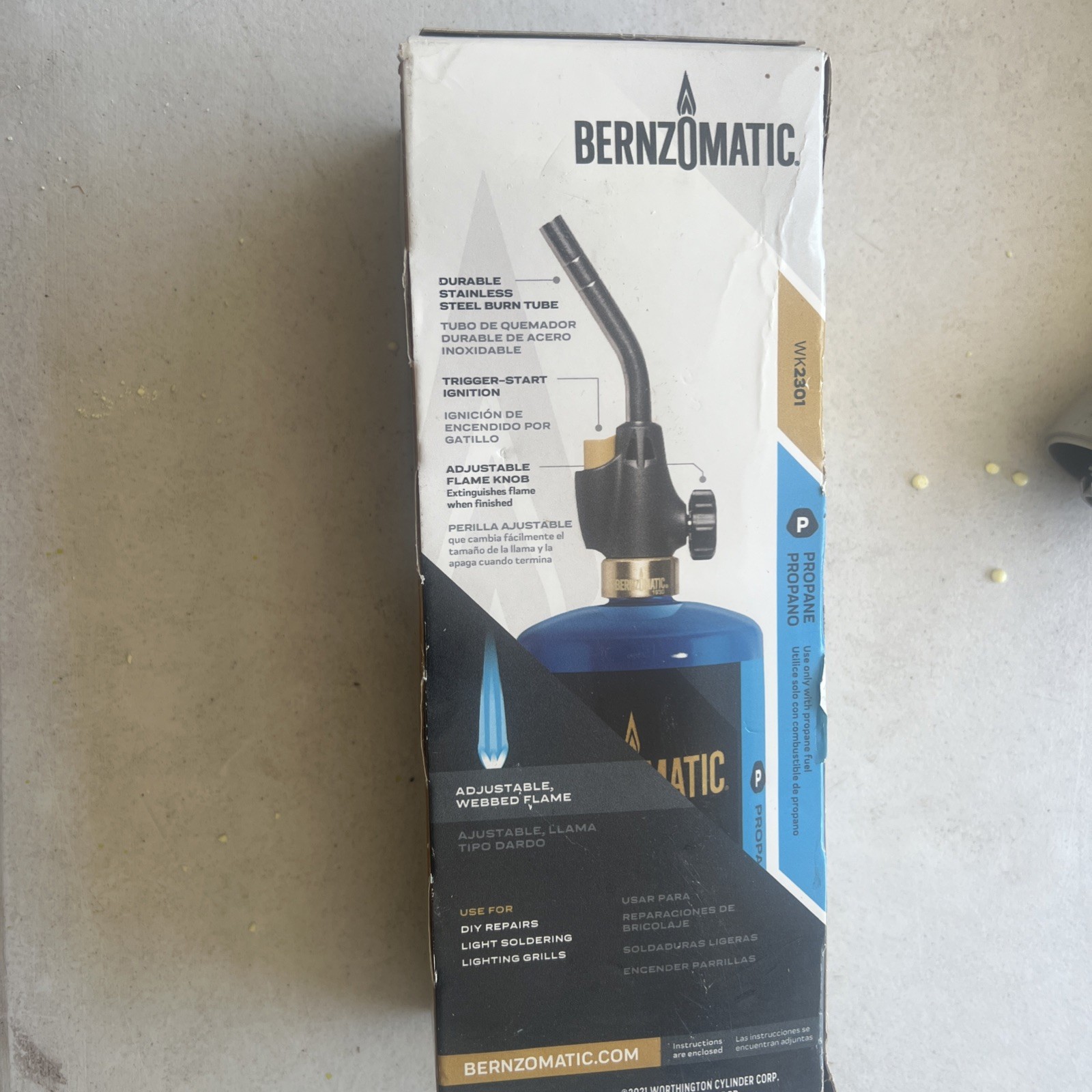 Bernzomatic Utility Torch Kit Trigger Start Adjustable Flame Propane Torch