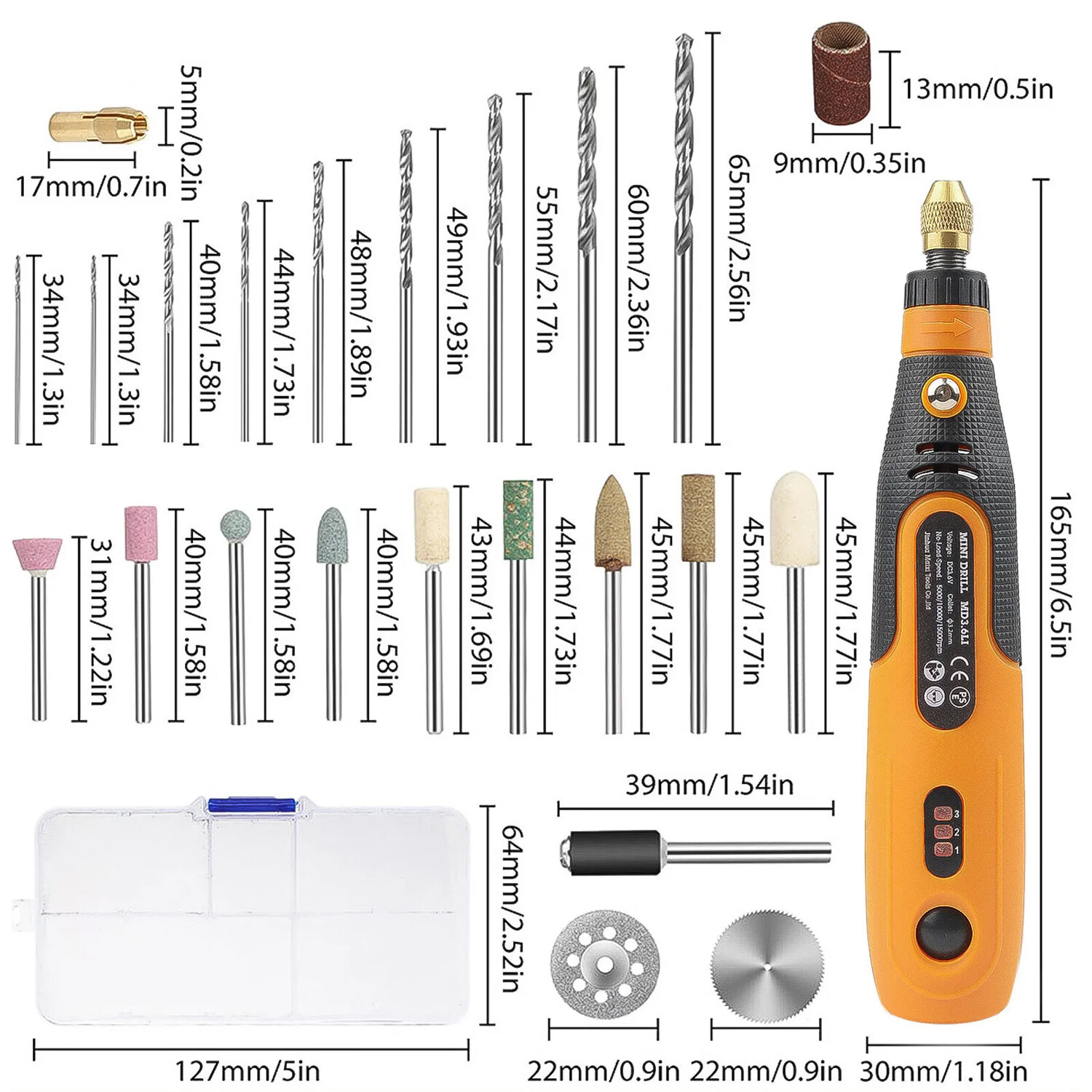 48PCS Abrasive Rotary Tool Accessories Grinding Sanding Cutting Polishing Set US