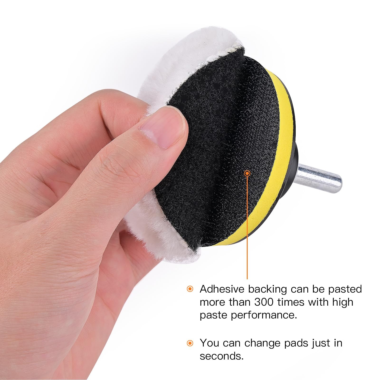 7 PCS 3 Inch 80mm Wool Buffing Polishing Pad Car Polisher Drill Mount M10