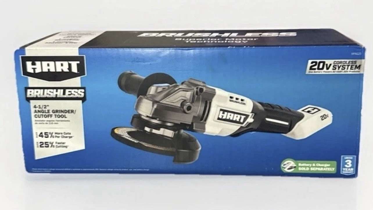HART 20V Brushless 4-1/2” Cordless Angle Grinder /Cutoff Tool (HPAG25) TOOL ONLY