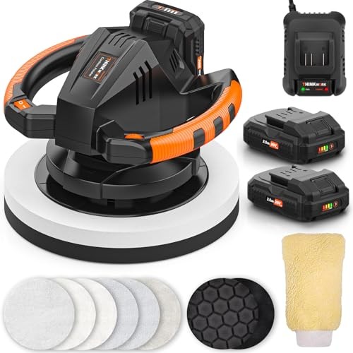 Cordless Buffer Kit THINKWORK 20V 10 Inch Polisher 2 Batteries