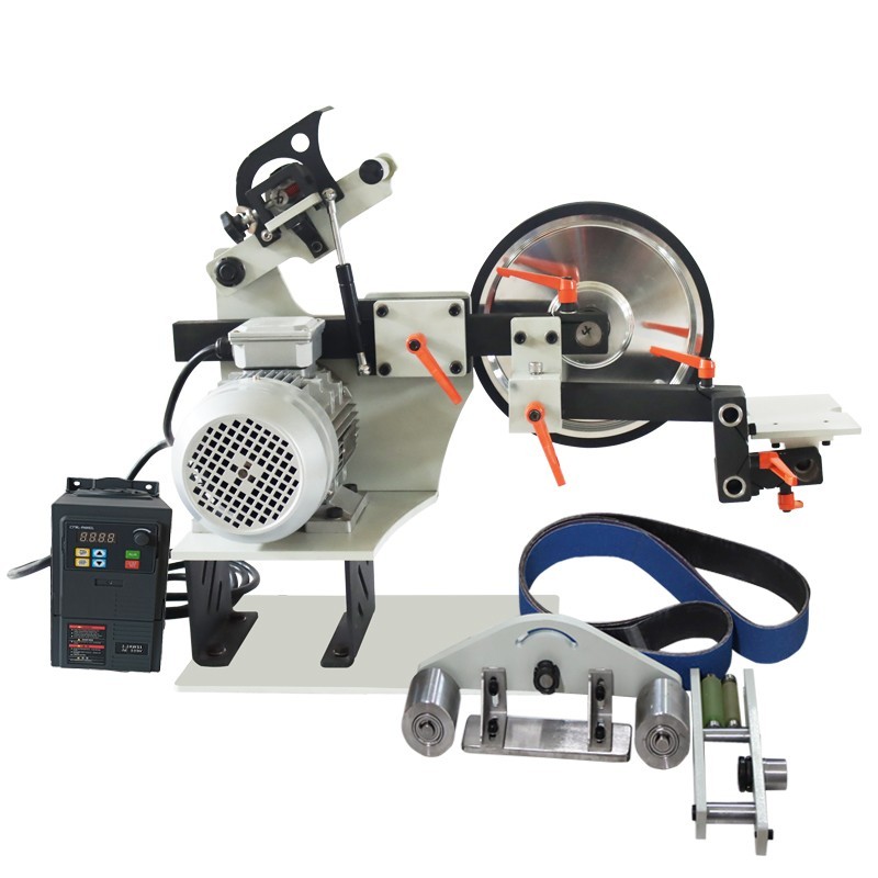 220V 1 Phase Belt Sander 2×72&Prime; Belt Grinder with 3 Grinding Wheels And Base