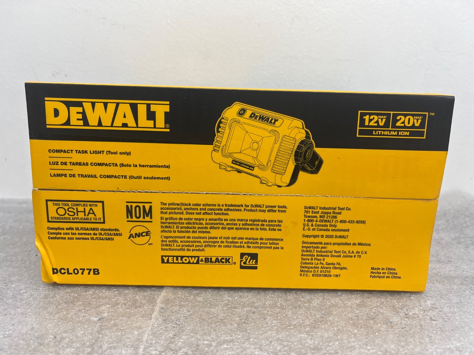 Brand New DeWalt 12v – 20v Max Compact LED Task Light DCL077B (Tool Only)