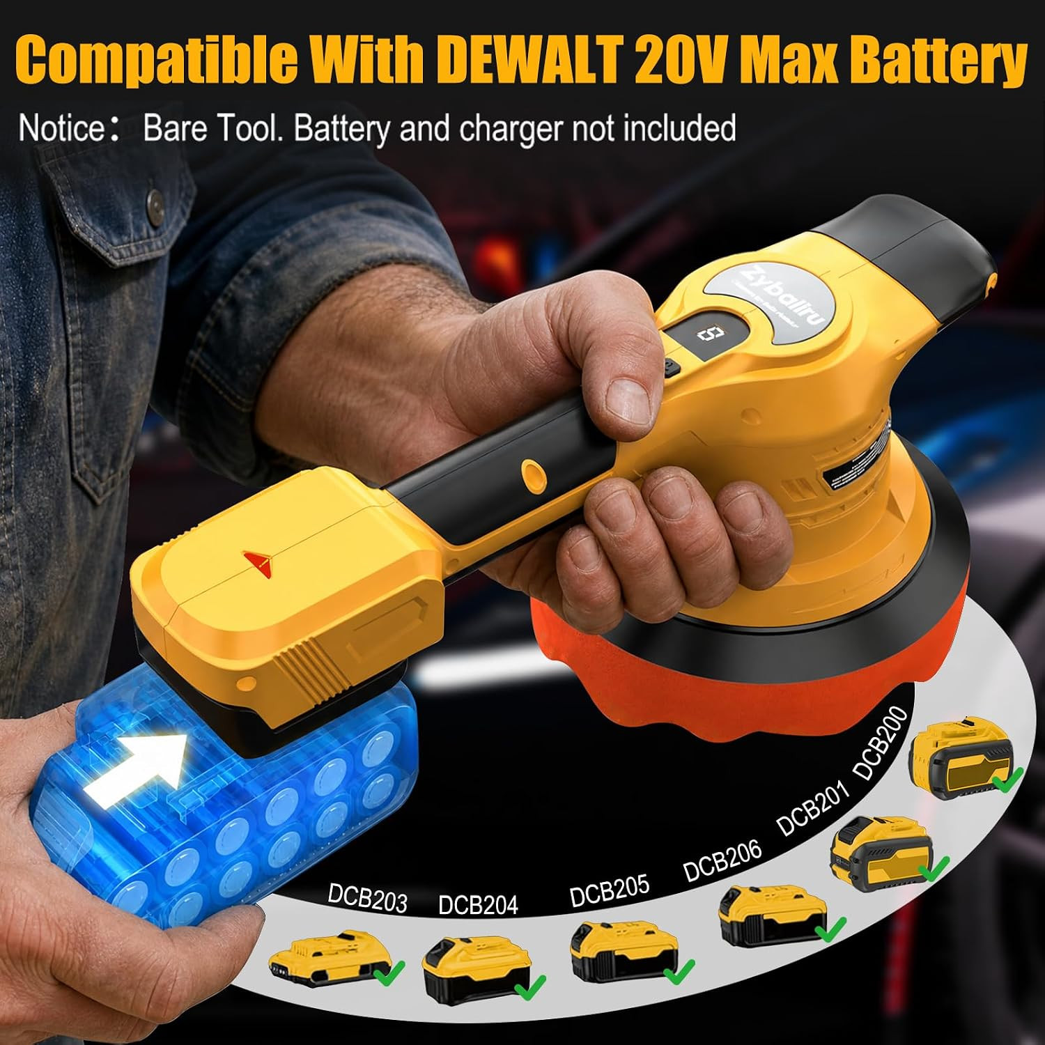 20V Brushless 6-Inch Random Orbital Cordless Buffer Polisher Kit | Compatible wi