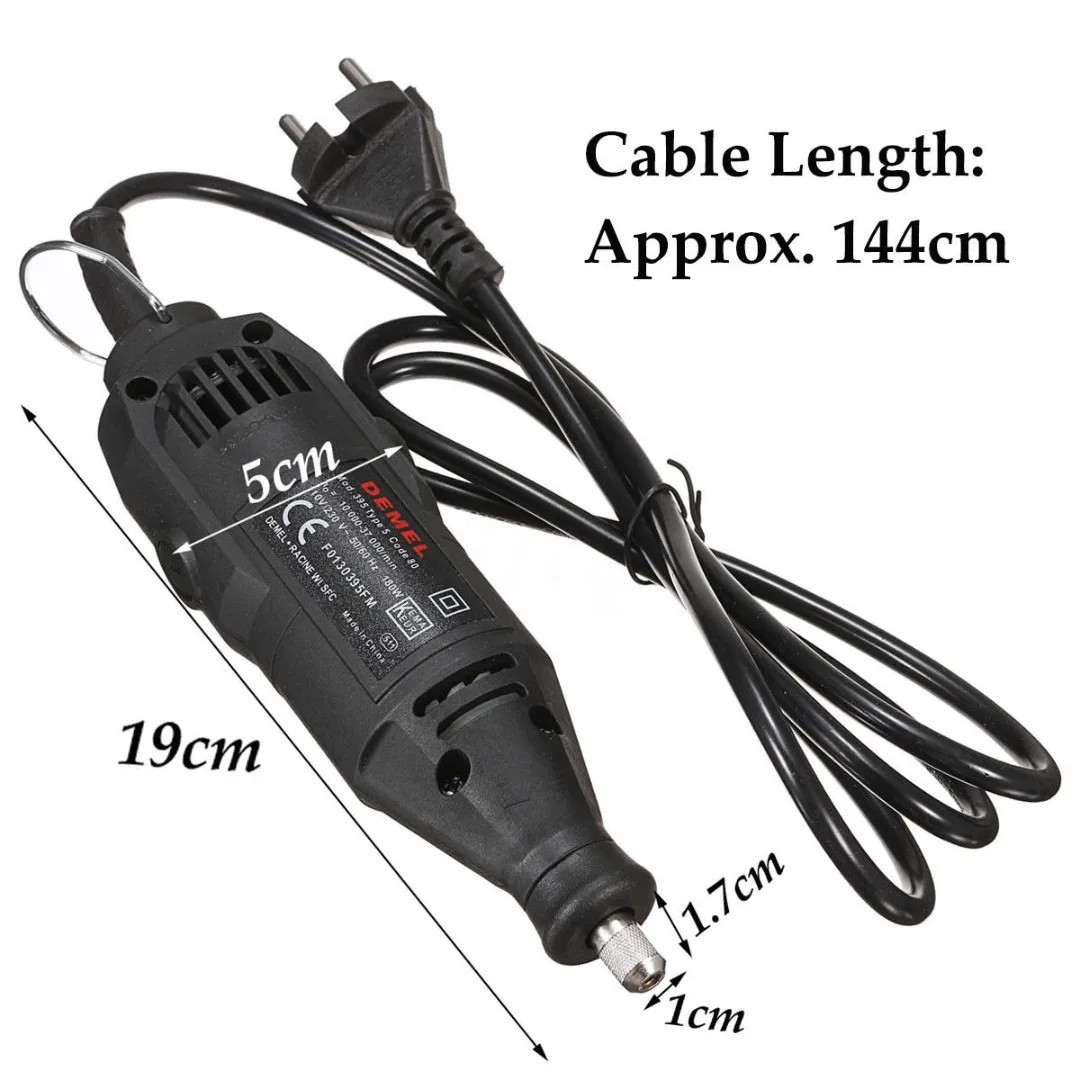 110V Electric Rotary Tool Kit 130W Mini Drill Engraver 5 Speed Grinder Set