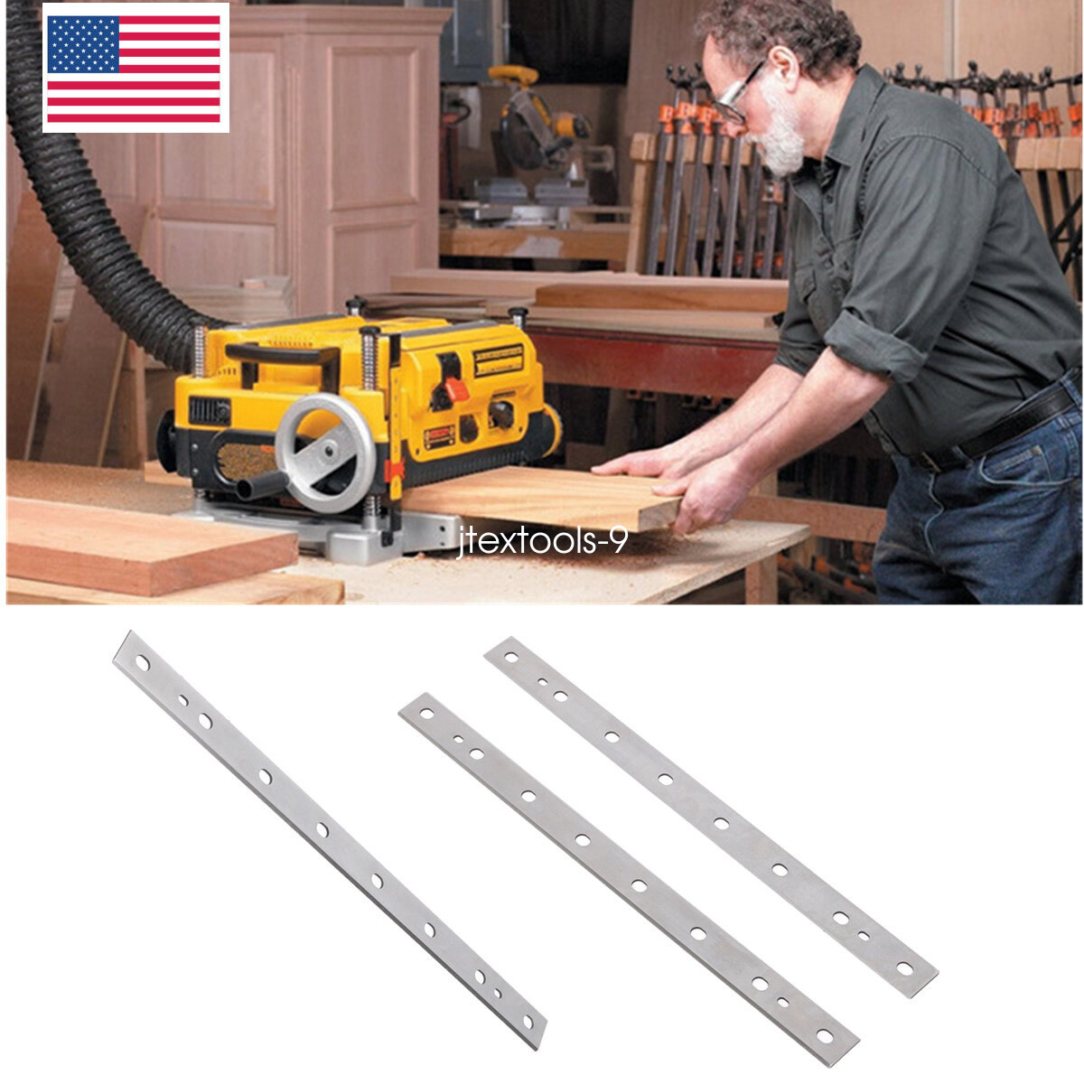 13 In HSS Planer Blades Fit replaces for DeWalt DW7352 DW735 DW735X Set of 3