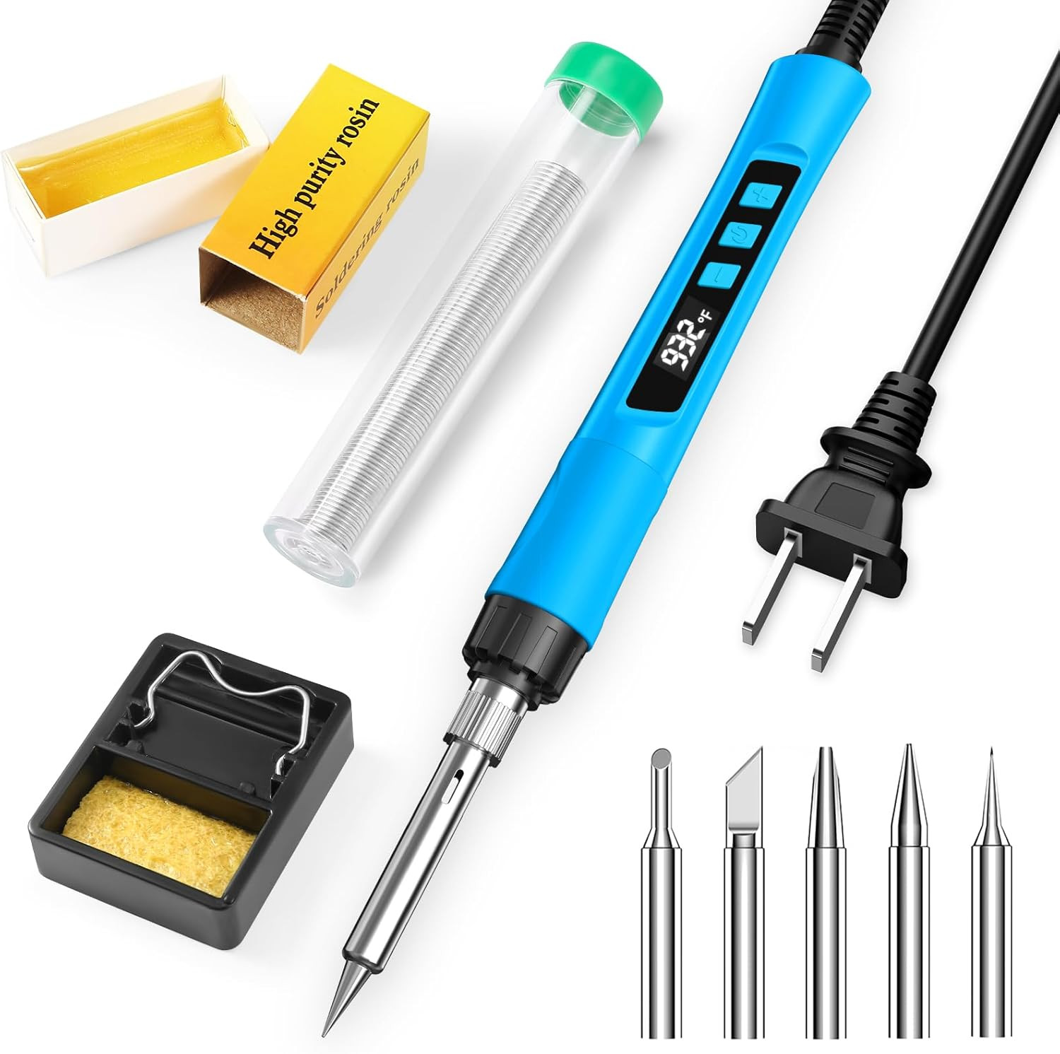 Soldering Iron Kit, 190W Soldering Gun, 110V LED Solder Kit for Electronics, Adj