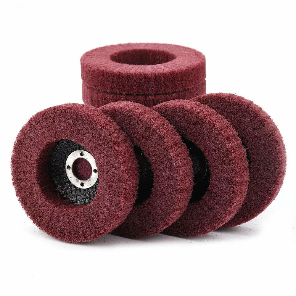 5PCS 4-1/2&Prime; Abrasive Metal Polishing Buffiing Wheels Angle Grinder Flap Disc 4.5