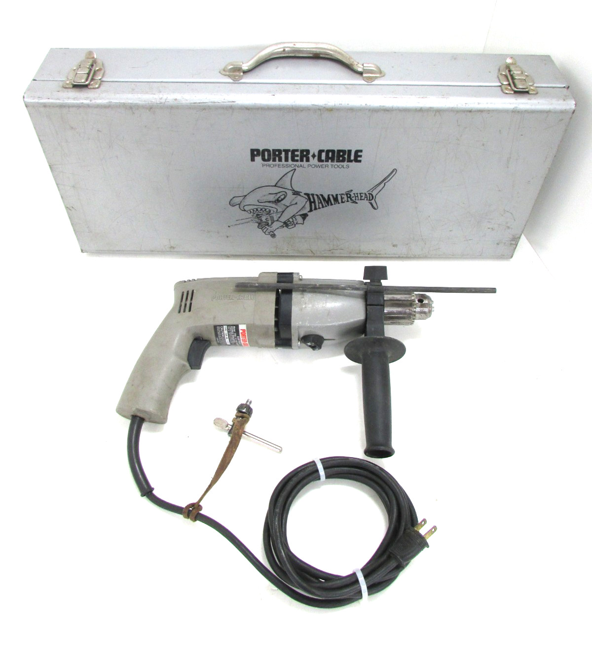 PORTER CABLE TOOLS 1/2” HD 2-SPEED HAMMER DRILL #7750, w/ SIDE HANDLE & CASE