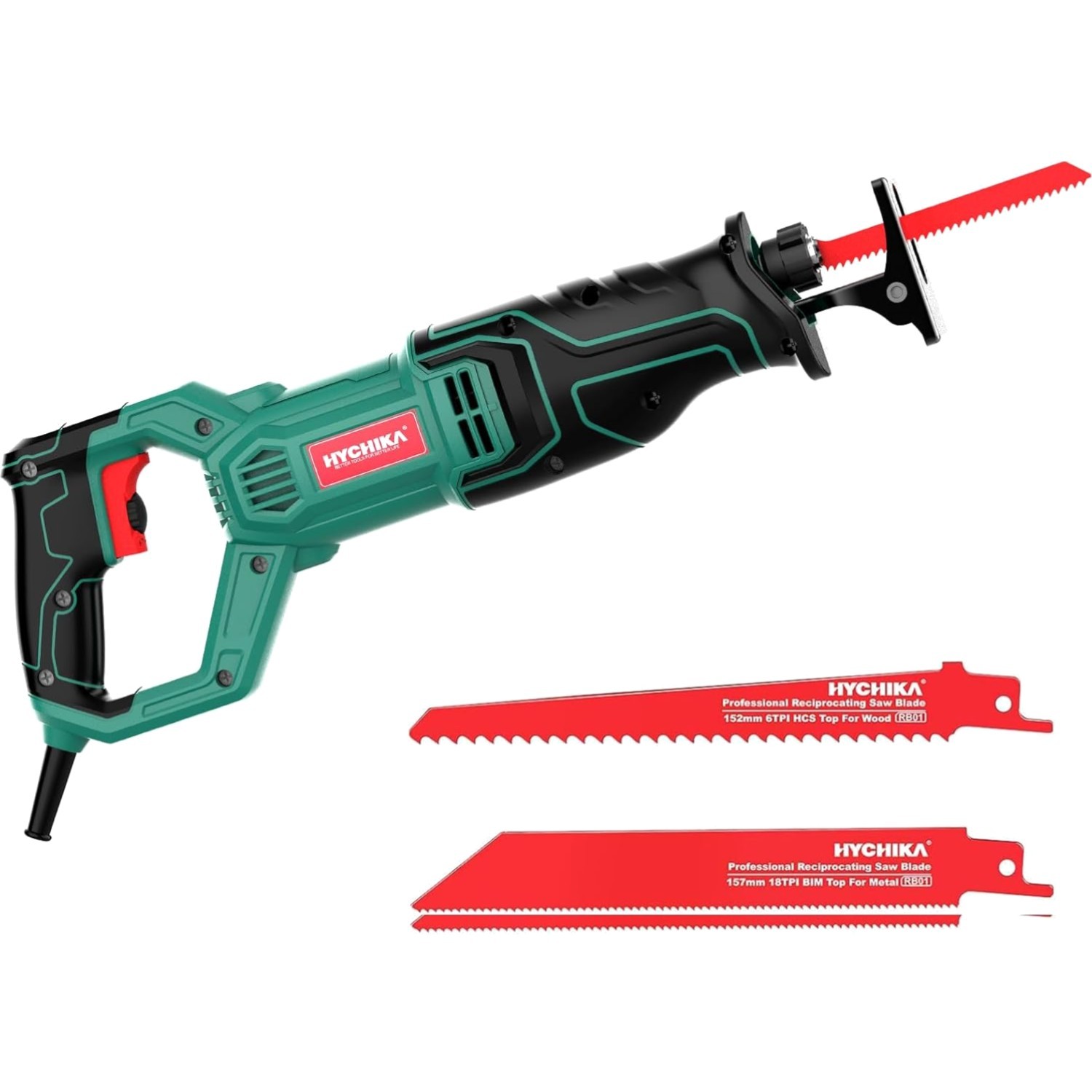 Variable Speed Corded Reciprocating Saw – 0-2800 SPM with 2 High-Quality Blades