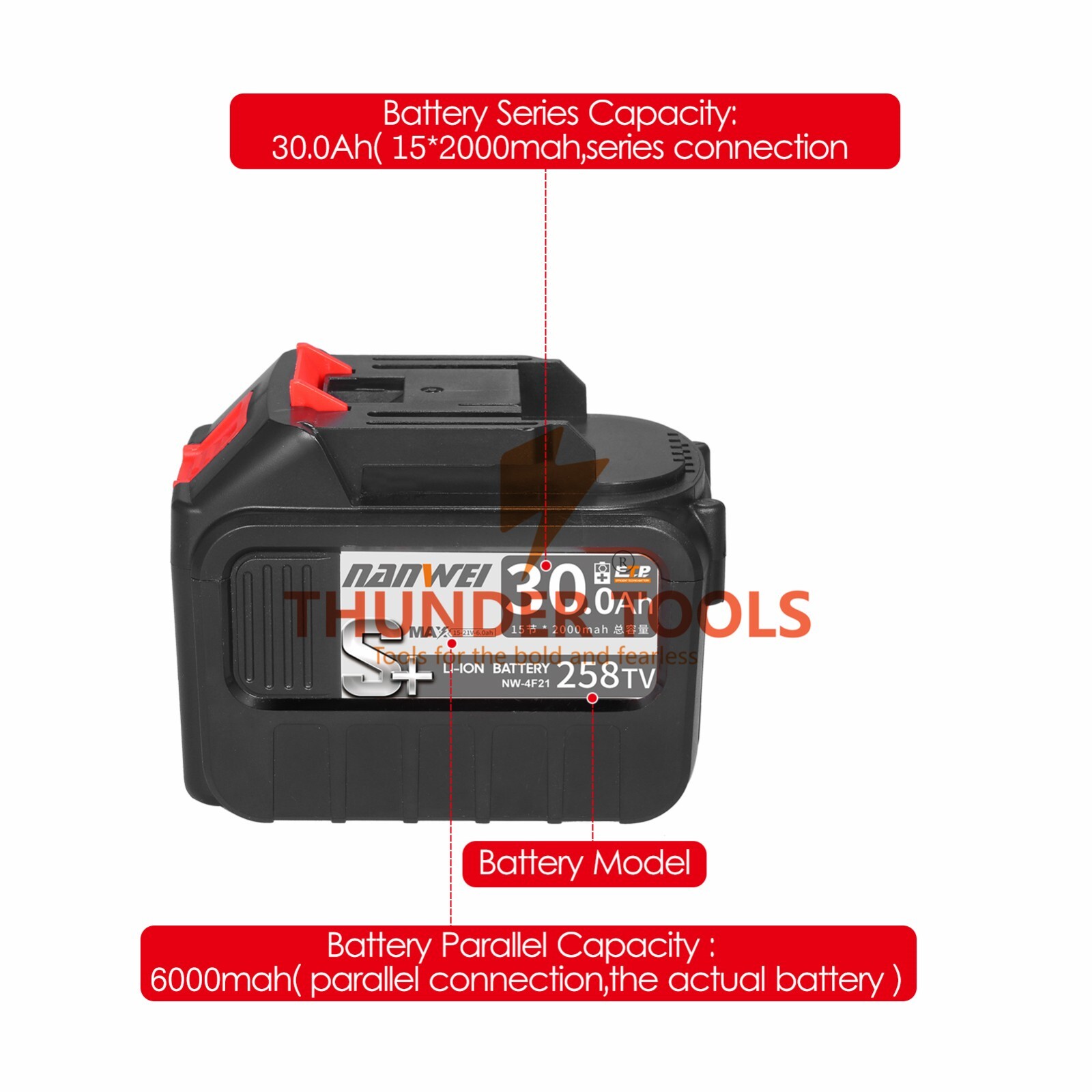 Thunder Tools 21V Cordless Drill Driver Batteries Max Torque 200N.m 1/2 Inch