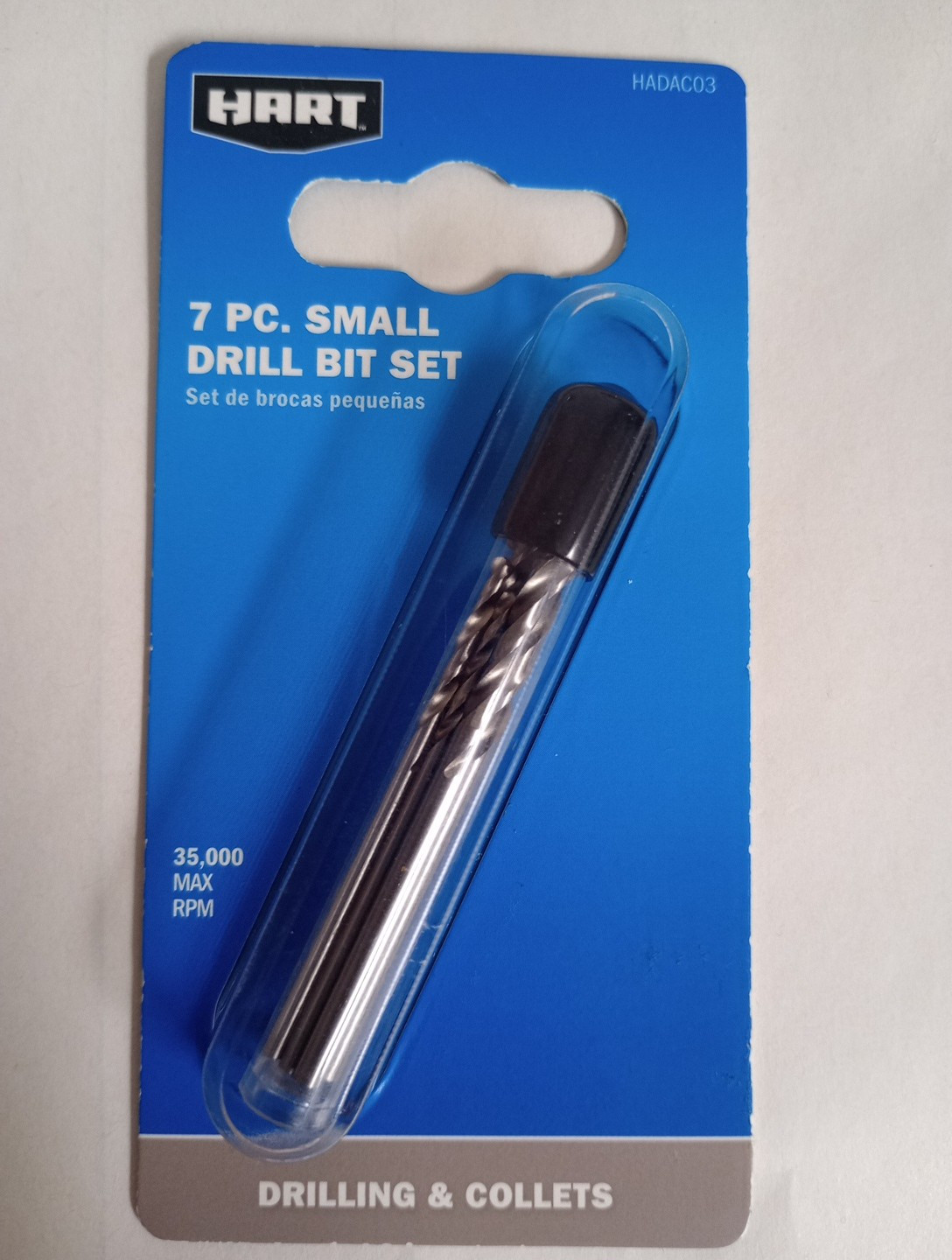 Hart 7pc. Small Drill Bit Set 1/32,3/64,1/16,5/64,3/32,7/64,1/8&Prime; 35000 RPM Max