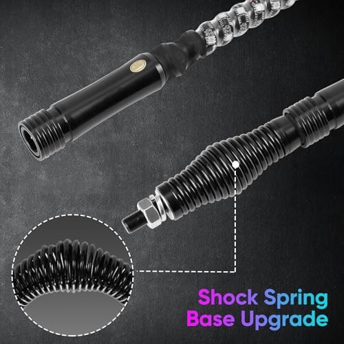 2PCS 4FT Whip Light and 4PCS Rock Light Combo Kit 4FT 2Pcs +4Pcs Rock Lights