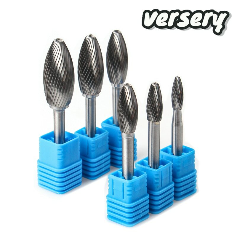 1/4&Prime; Shank Head Tungsten Carbide Point Burr Rotary Drill Bits Tool Cutter Files