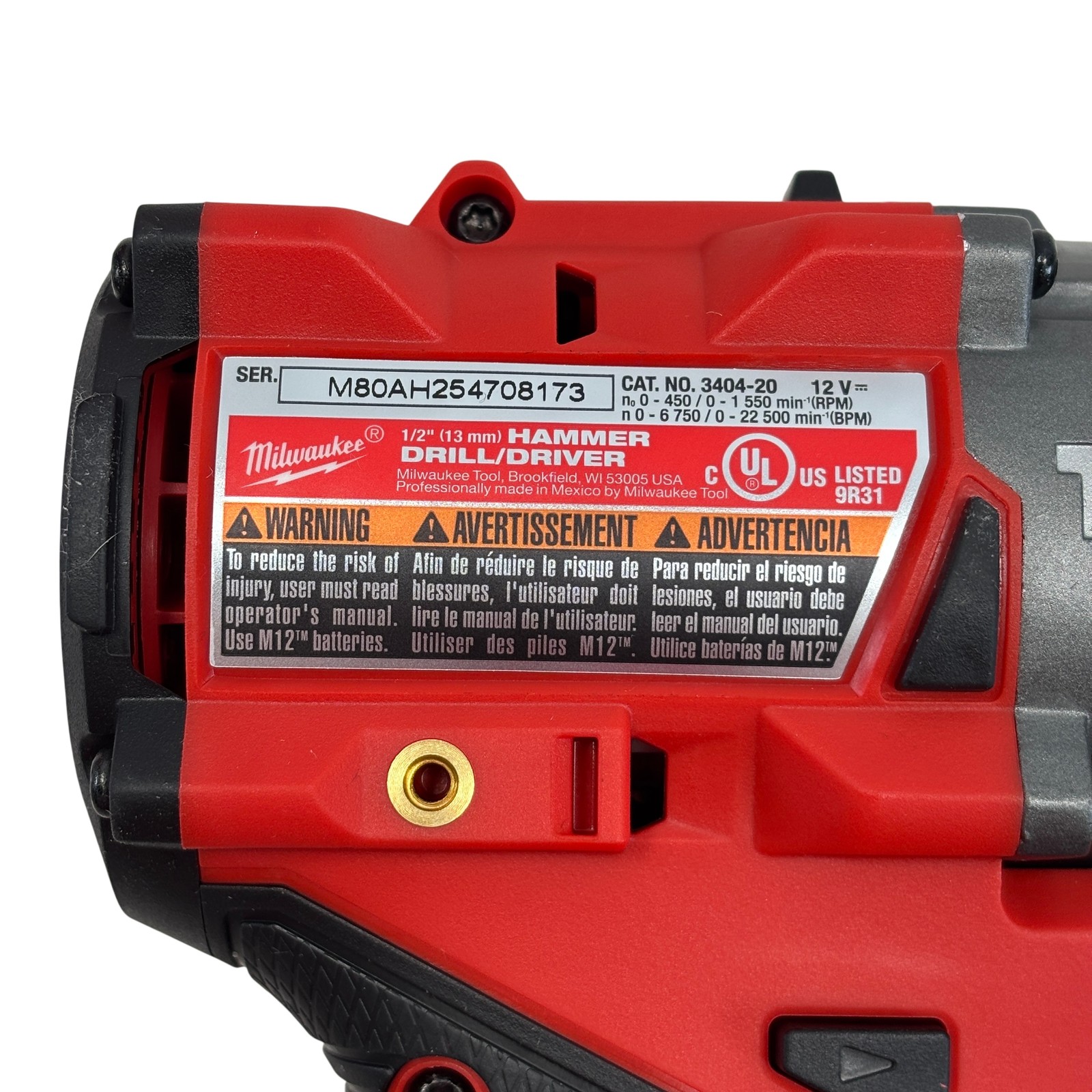 Milwaukee 3453-20/3404-20 M12 FUEL 1/4&Prime; Impact Driver/1/2&Prime; Hammer Drill/Driver
