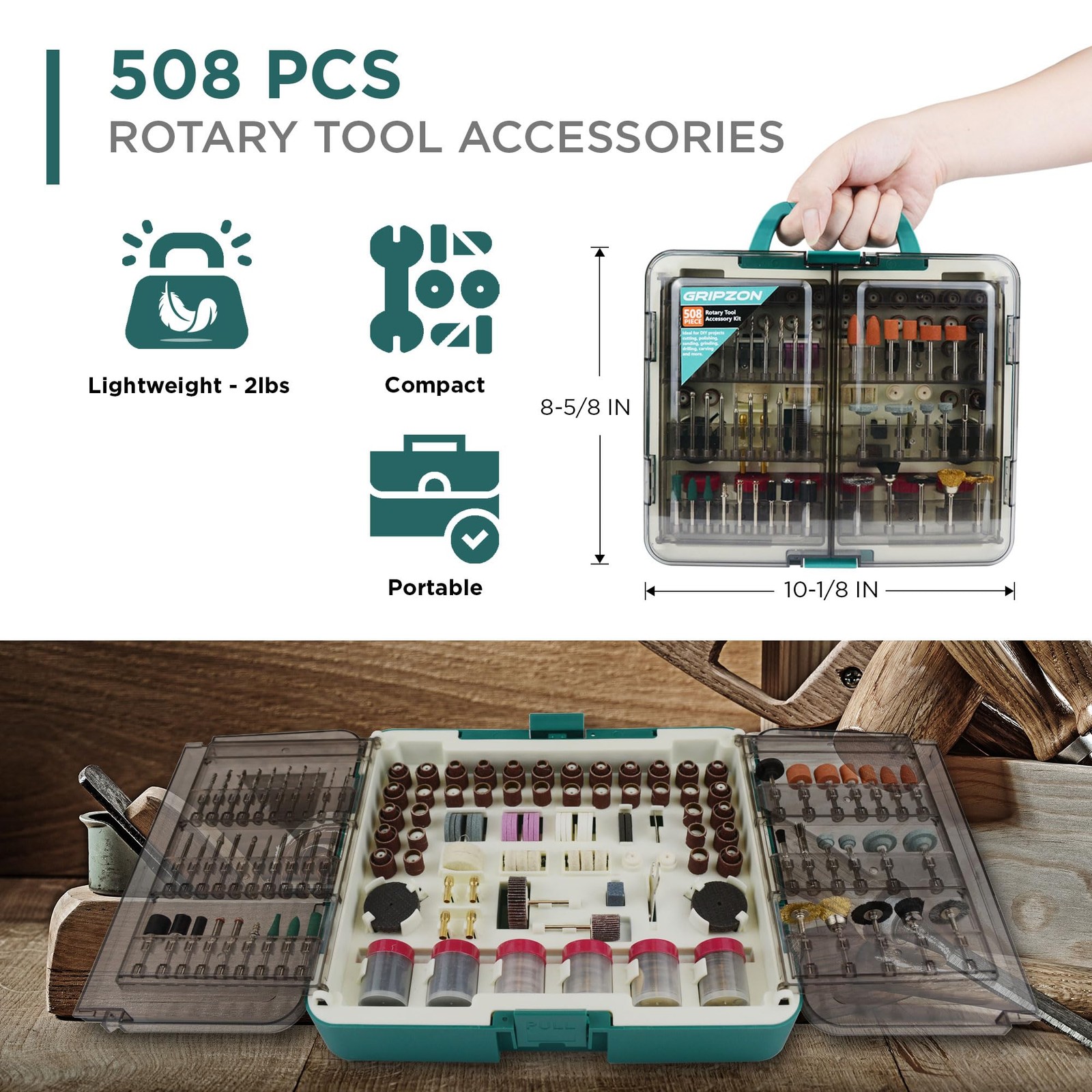 Rotary Tool Accessories Kit – 508PCS Bits for Grinding, Sanding, Cutting,
