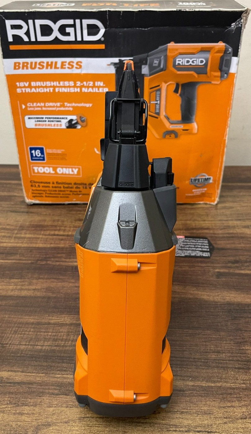 Ridgid 18V Brushless 2 1/2 in Straight Finish Nailer Tool Only Model R09893
