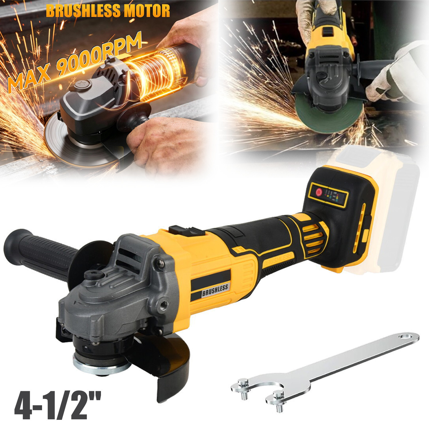 Cordless Angle Grinder For Dewalt 20V Battery 4-1/2&Prime; to 5&Prime; 20 Volt MAX Cut-Off