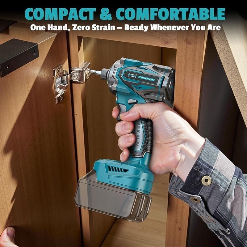 Cordless Impact Driver 2800 In-lbs Torque 18V Brushless Motor 4-Speed Auto-Stop