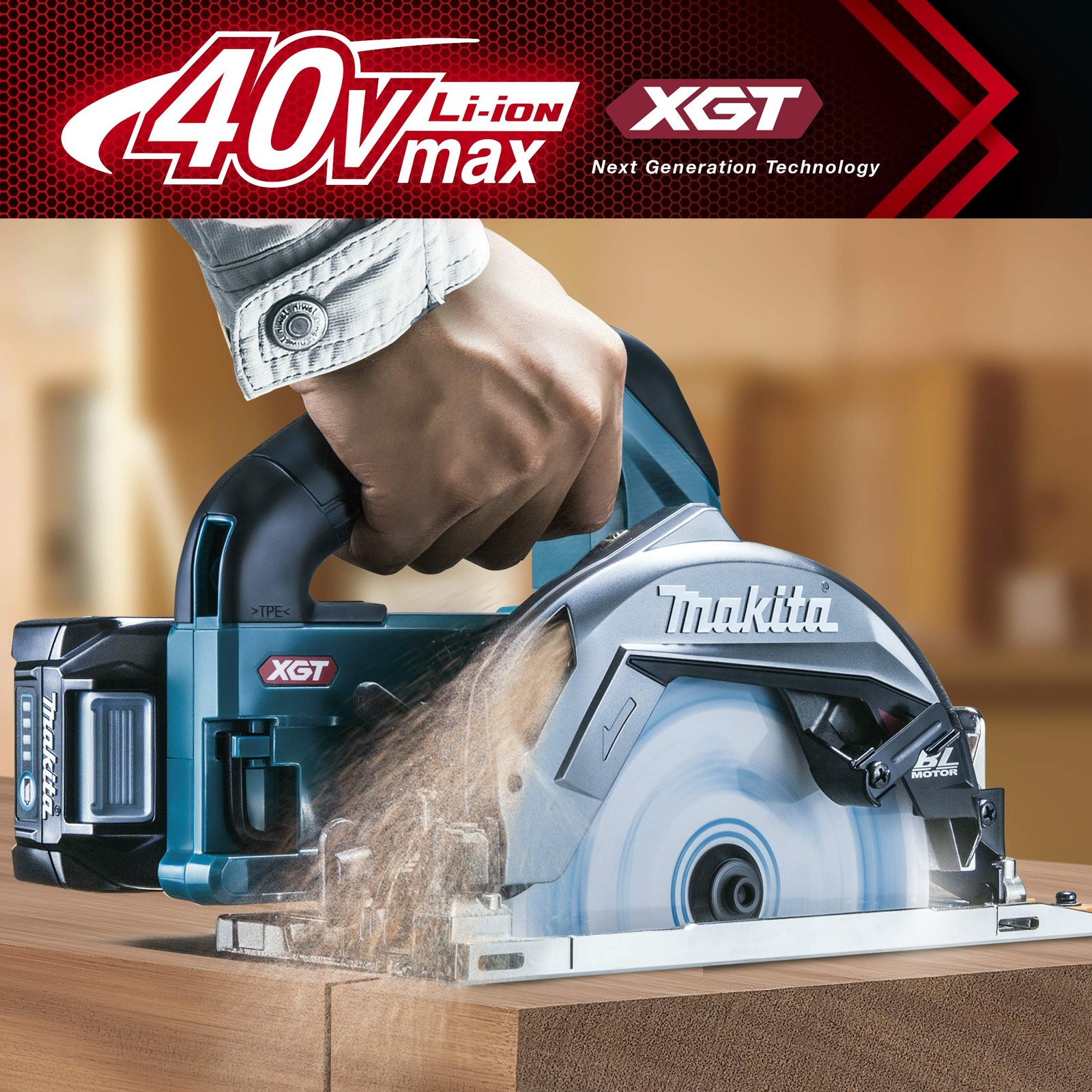 Makita HS001GZB 40V MAX XGT Cordless Circular Saw 165mm Black Tool Only