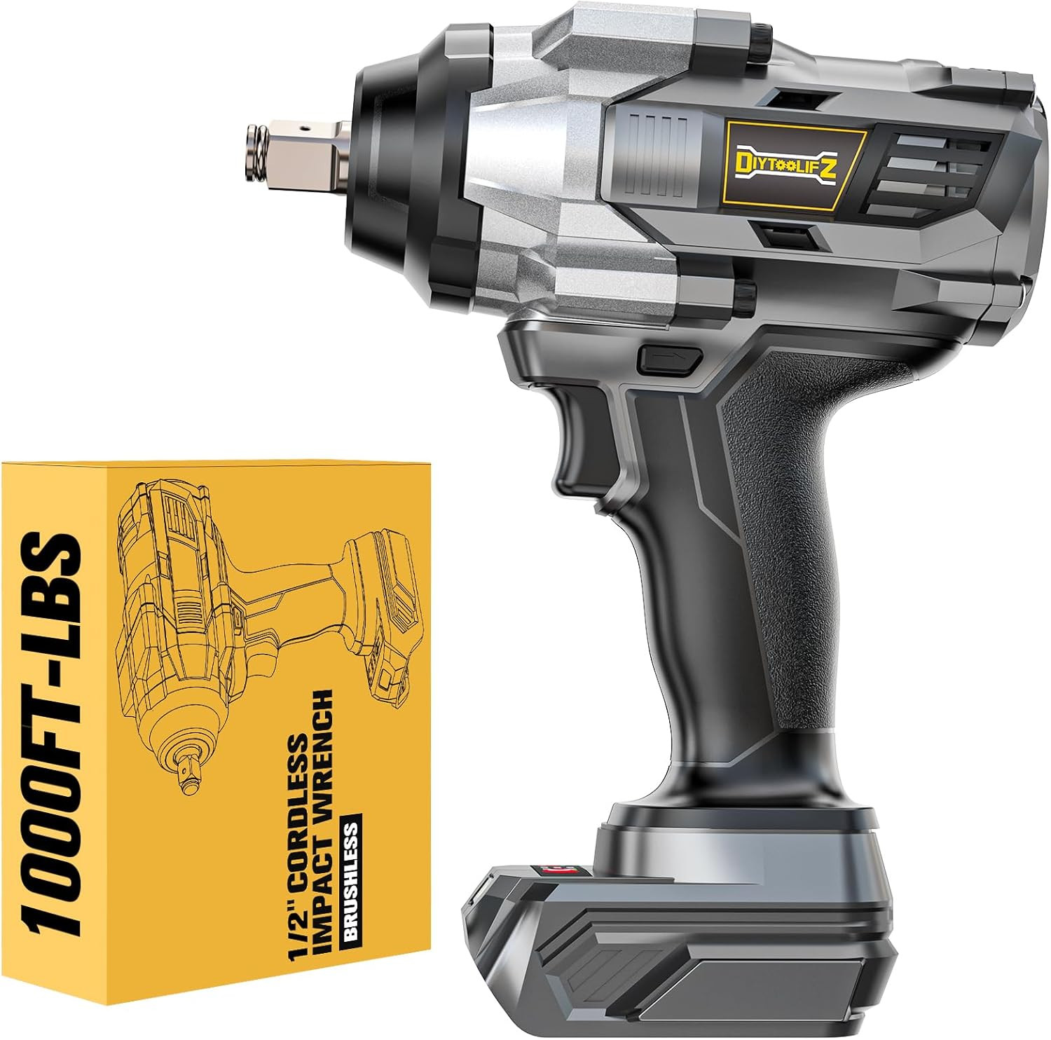 Cordless Impact Wrench Compatible with Milwaukee 18V Battery, 1/2 » 1700FT-LBS 2