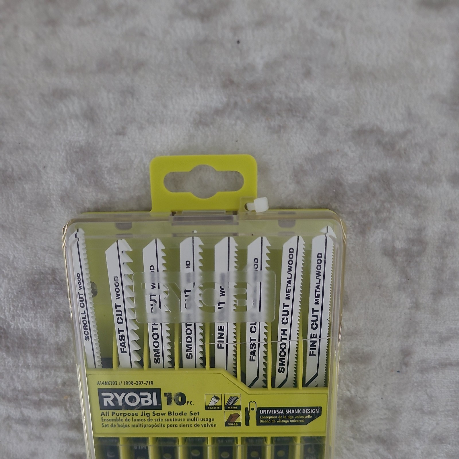 (10-Piece) Ryobi Jig Saw Blade Set, All Purpose, Universal, Wood Plastic Metal