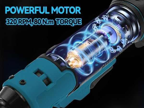 3/8&Prime; Extended Cordless Ratchet Wrench for Makita 18V Battery, 320 RPM,80 N.m Ele