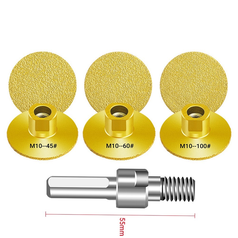 M10 Thread Brazed Flat Grinding Wheel 50mm Diamond Head for Concrete and Quartz