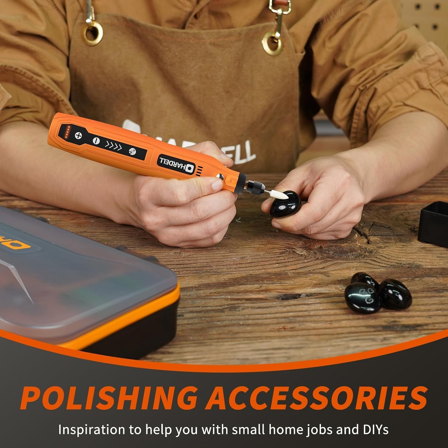 HARDELL Mini Cordless Rotary Tool, 4V Rotary Tool 5 Speed Display with Type-C Ch