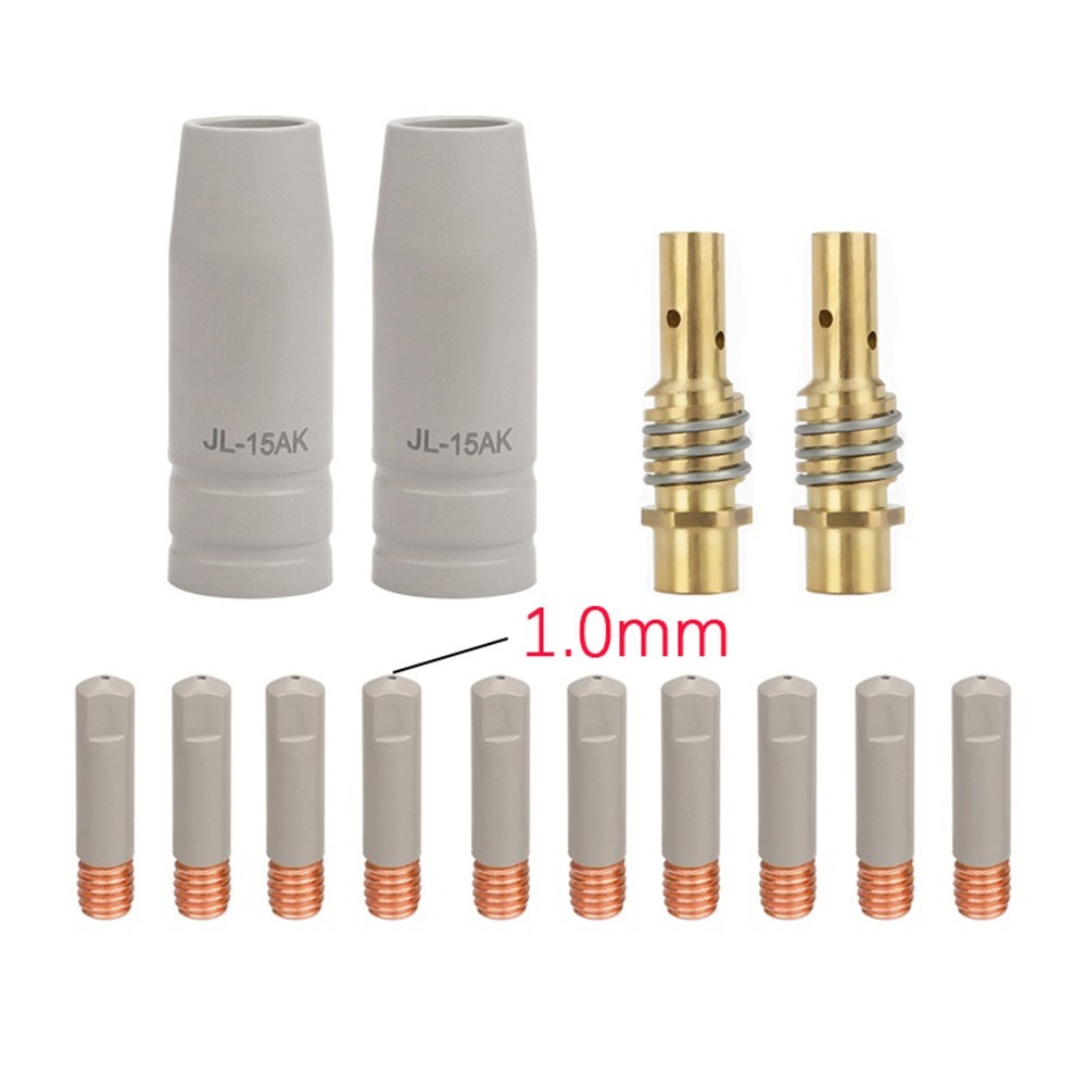 14pc Copper Welding Nozzle Kit with 15AK Insulated Coating for Industrial Use