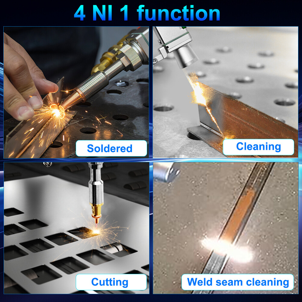 Raycus 1500W 2000W 3000W 4 IN 1 Fiber Laser Welding Cleaning Machine Dual Wobble