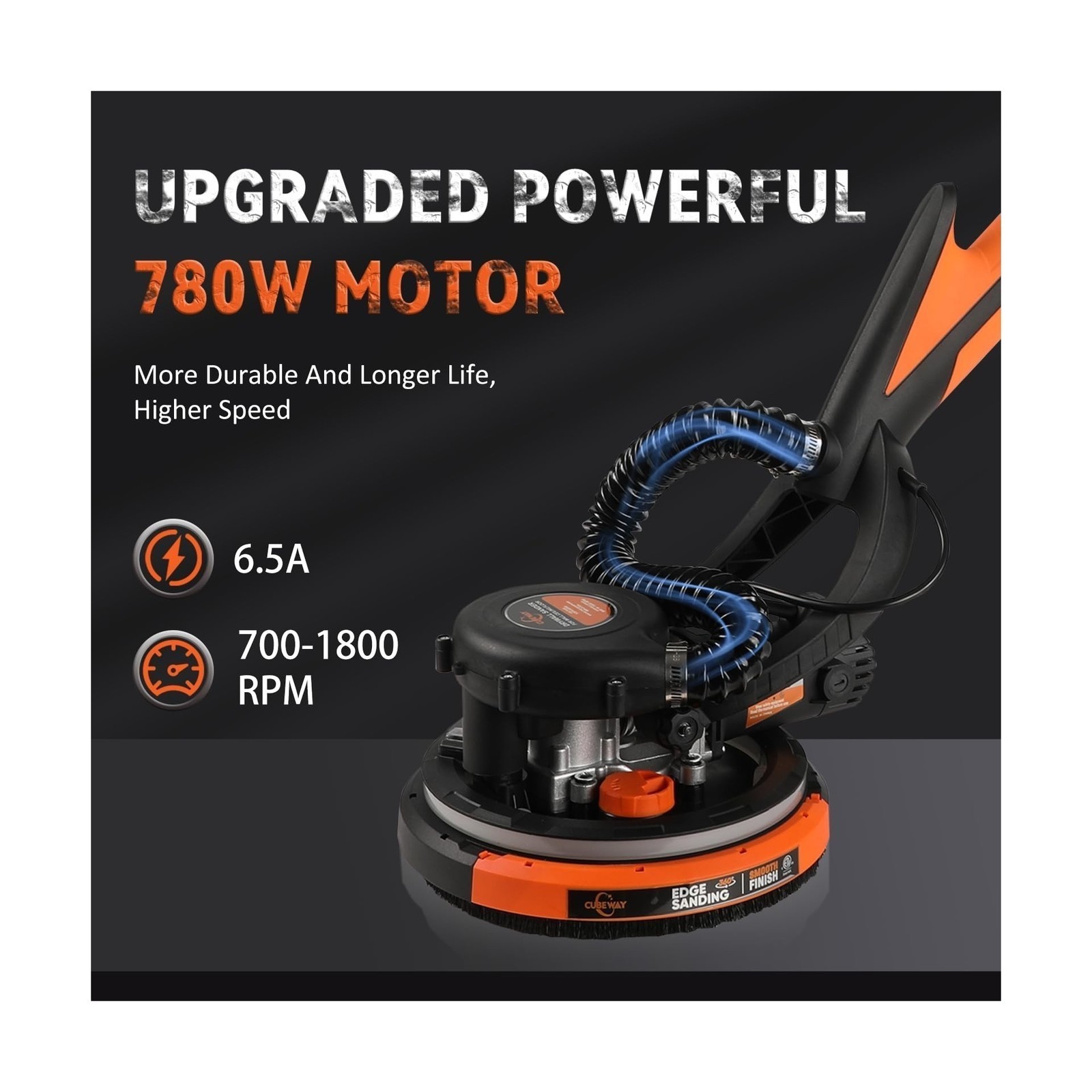 Drywall Sander Vacuum Dust Motor Floor Sander 900-1800RPM 780W Electric Power