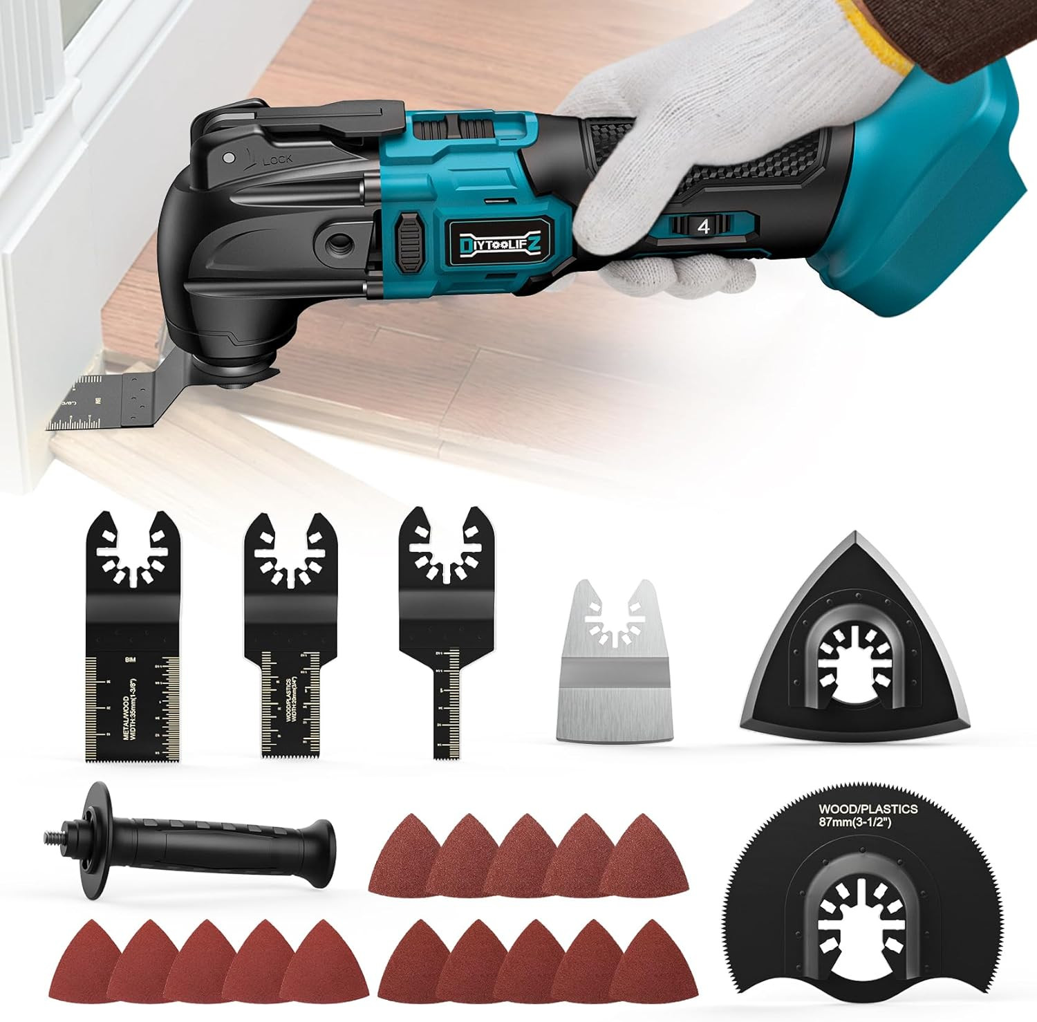 Cordless Oscillating Tool Compatible with Makita 18V, 6 Variable Speed Brushless