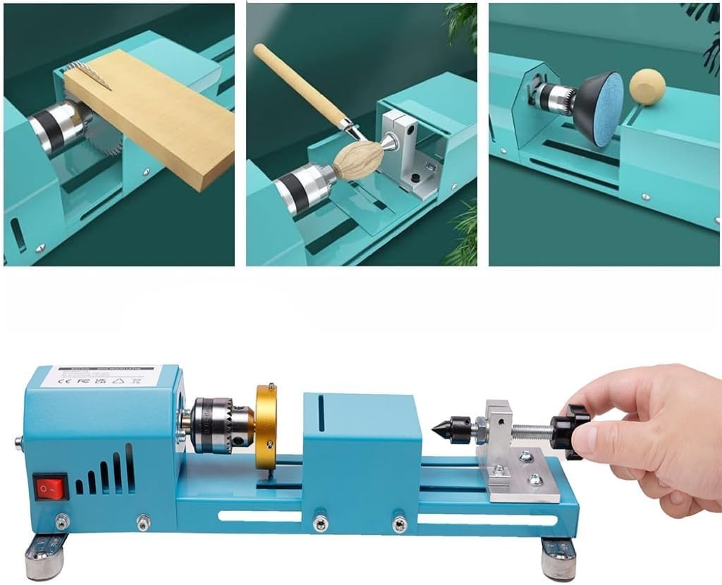 Portable Multi-Functional Wood Lathe with Complete Accessories – Easy to Use=/-^