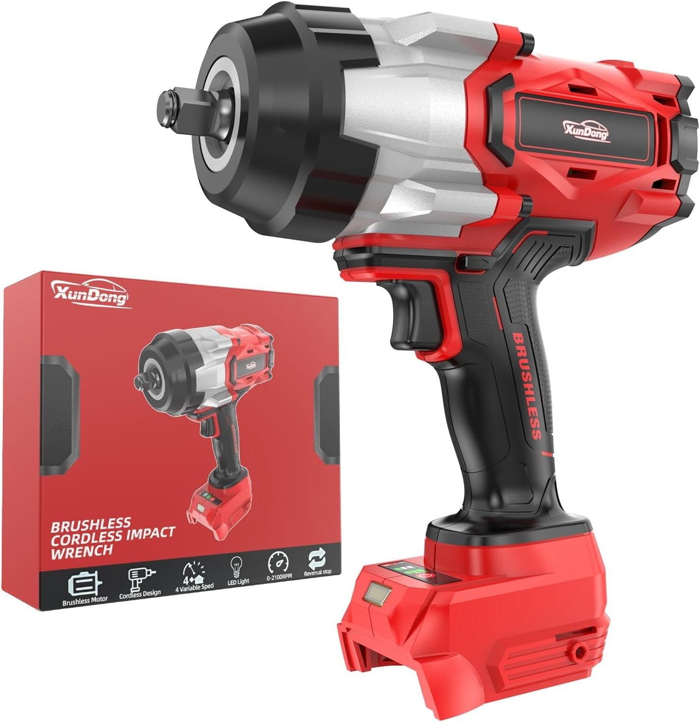 Llave de impacto inalámbrica de 1/2&Prime; para batería Milwaukee de 18 V, 1600 ft-lbs