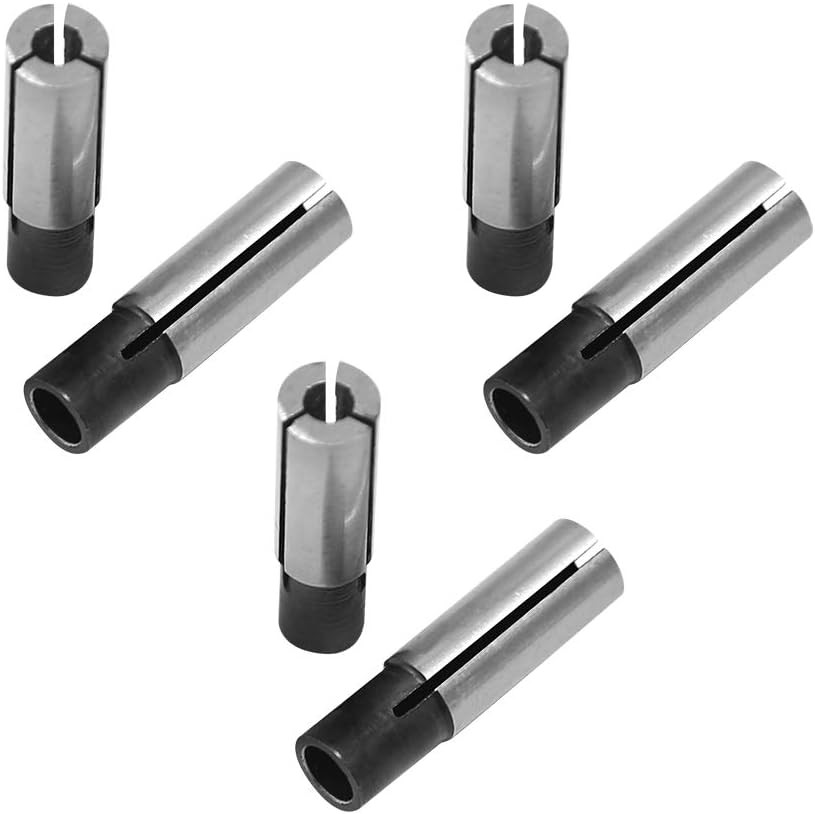 6 Packs 1/4&Prime; To 1/8&Prime; Collet Adapter for CNC Lathe Router Cutter Milling Bit Coll