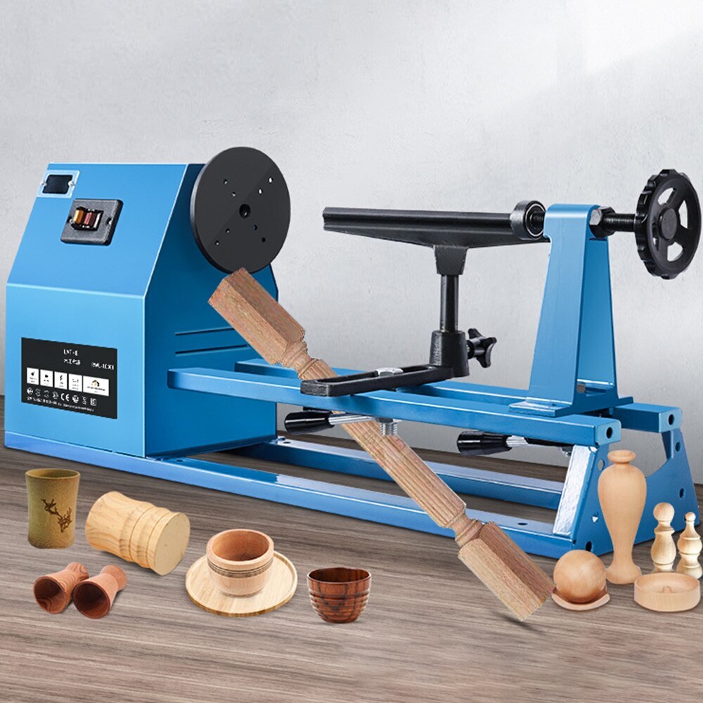 Lathe Wood Turning Machine Woodworking Lathe Adjustable Speed Lathe 370W/550W