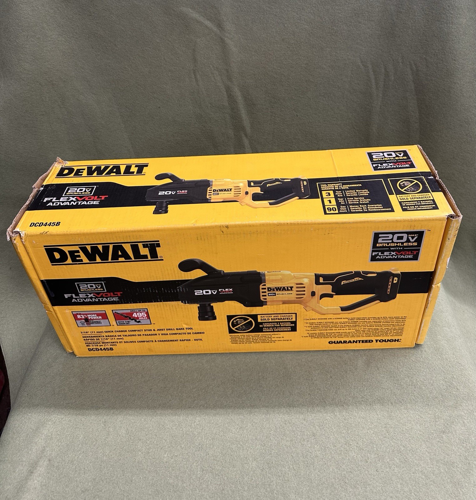 💥NEW SEALED BOX💥DEWALT DCD445B 7/16&Prime; QUICK CHANGE COMPACT STUD & JOIST DRILL