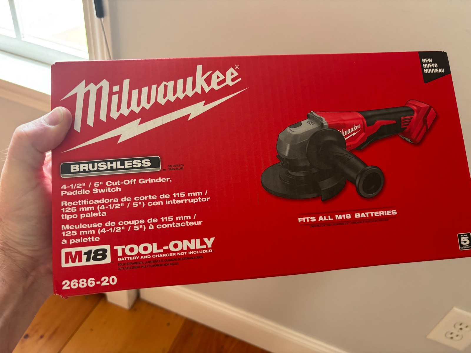 Milwaukee 18V 5in Grinder w/ Paddle Switch (Tool Only) – 2686-20