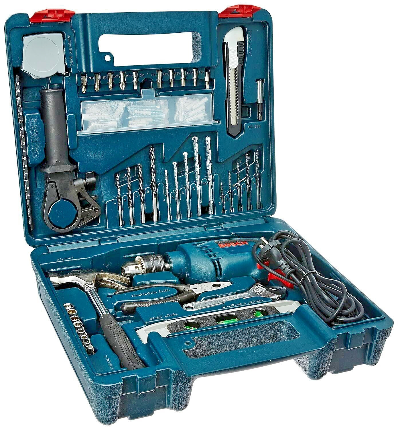 Bosch GSB 600 RE 13mm 600 Watt Corded Smart Drill Kit (Silver)