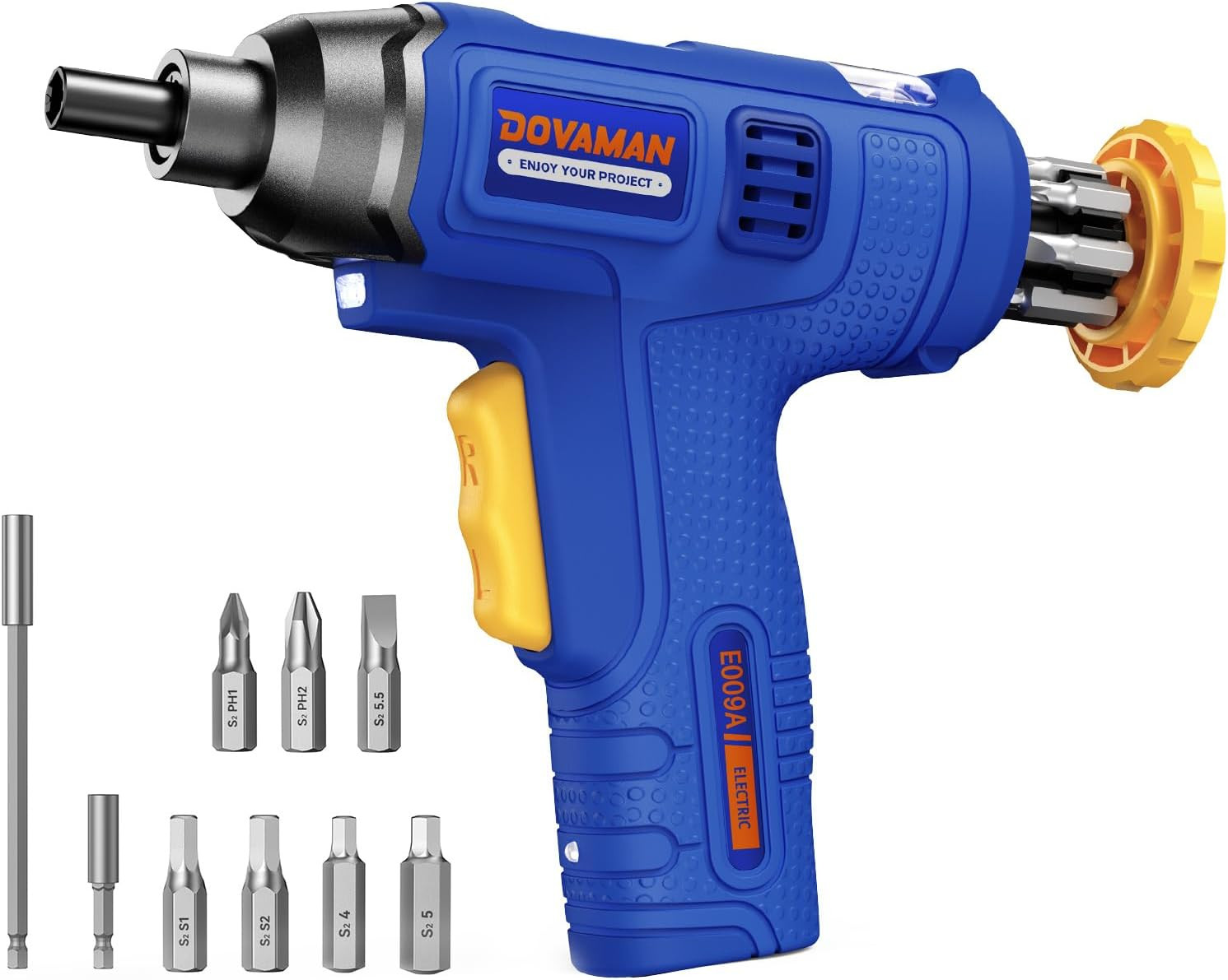 6NM 4V Rechargeable Cordless Electric Screwdriver with Built-In Bit Storage,7 Bi