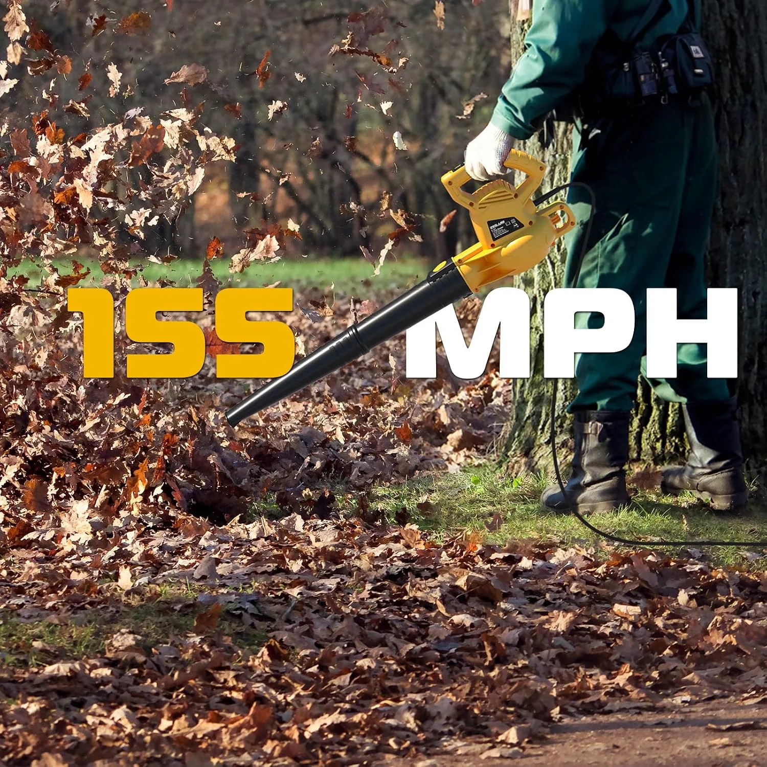 Electric Leaf Blower Corded, 7-Amp 155 MPH/350 CFM Handheld Blower | Lightweight