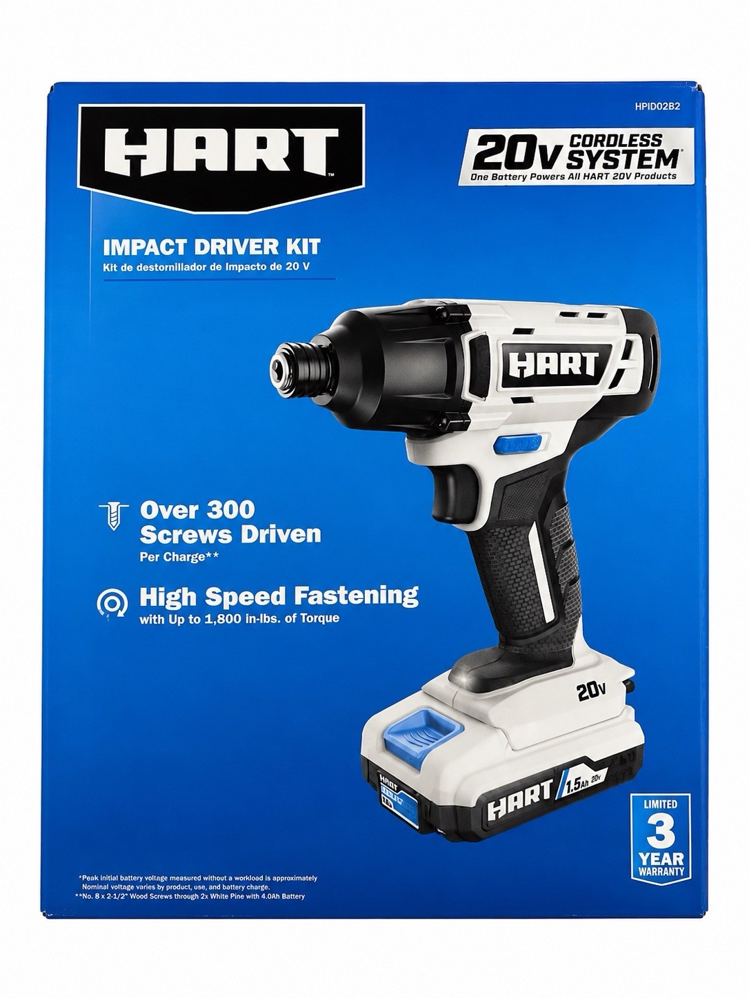 HART 20V 1/4in Impact DriveDrill HPID02B2 Cordless Lithium TOOL ONLY-NEW OPENBOX