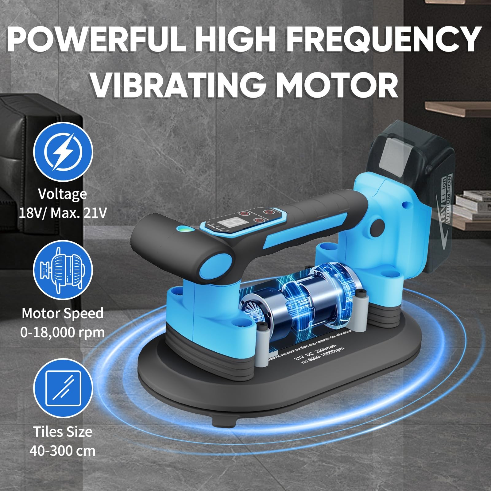 Tile Vibration Tool with Electric Suction Cup, Tile Vibrator for Makita 18v B…