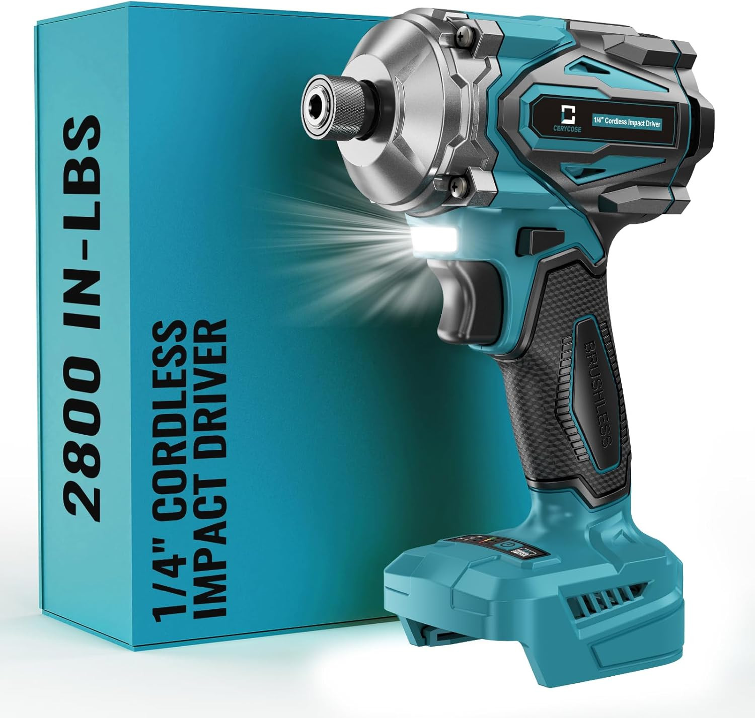 Cordless Impact Driver for Makita 18V Battery, 2800 In-Lbs Brushless 1/4&Prime; Hex Ch