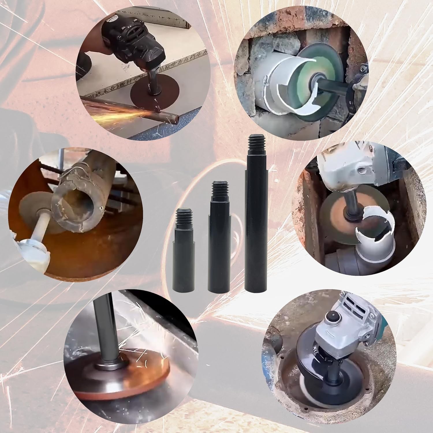 3-Piece Angle Grinder Extension Kit: 5/8&Prime;-11 Rods for Effortless Polishing